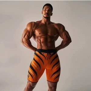 Men's Orange Tiger FIED Physique Shorts NPC